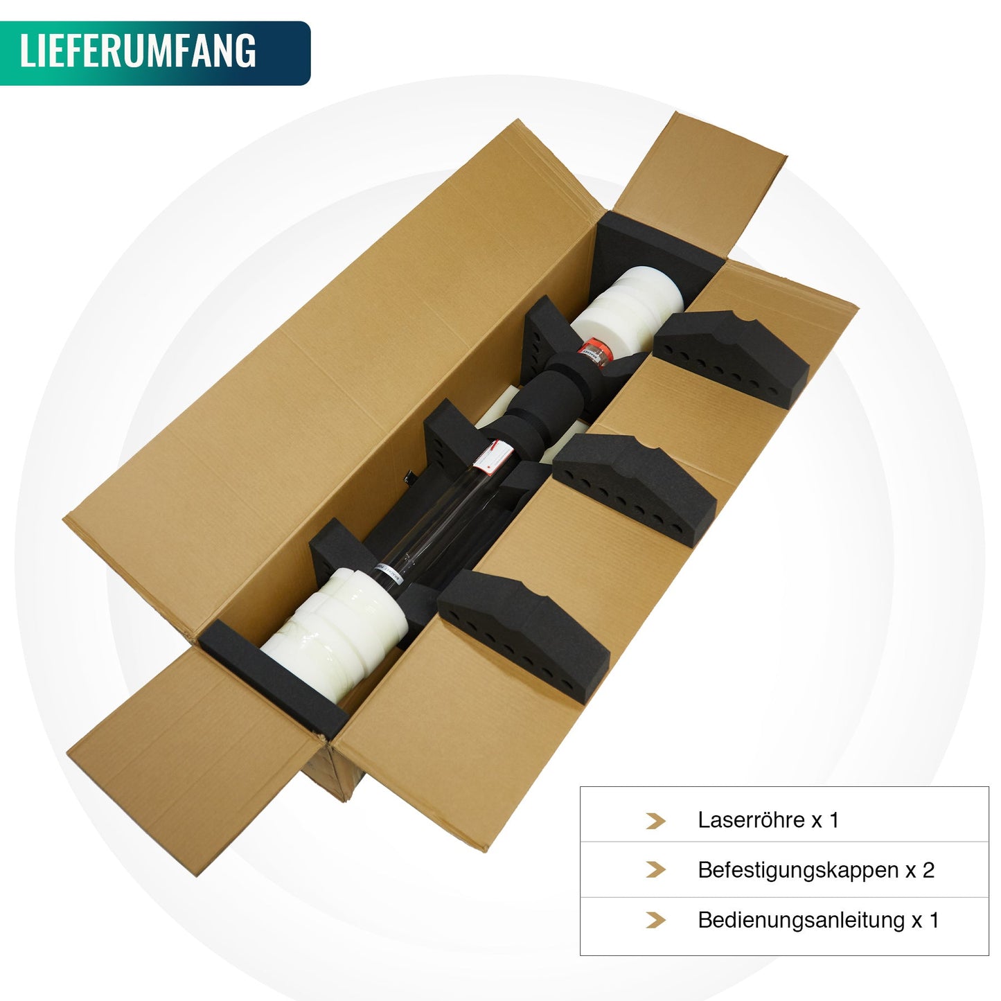 100W CO2 Laserröhre & Laser Tube für Laser Graviermaschinen und Lasercutter | 0100 CO2 Laserröhre OMTech Laser