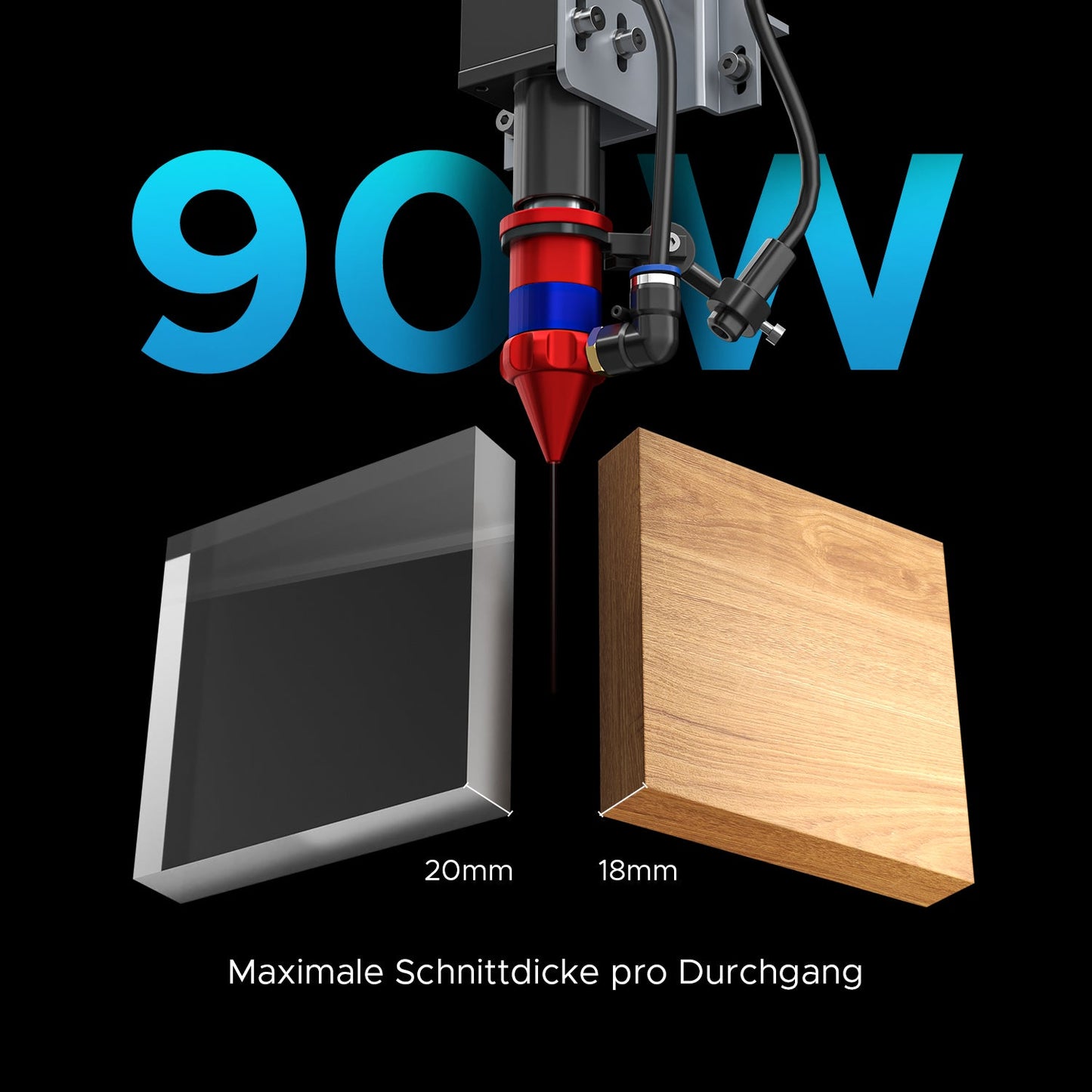 90W Lasercutter & Laser Graviermaschine mit 900x600mm Gravurfläche | Turbo-968 CO2 Laser Graviermaschine & Cutter OMTech Laser