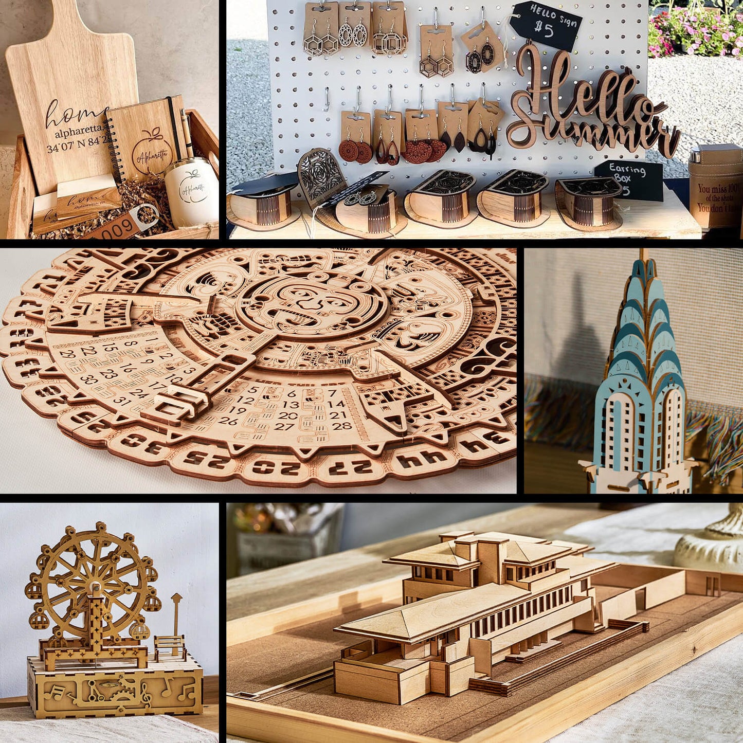 Lindenholz 12 Stücke 300x200x3mm zum Basteln, Laserschneiden und Lasergravieren Materialien OMTech Laser