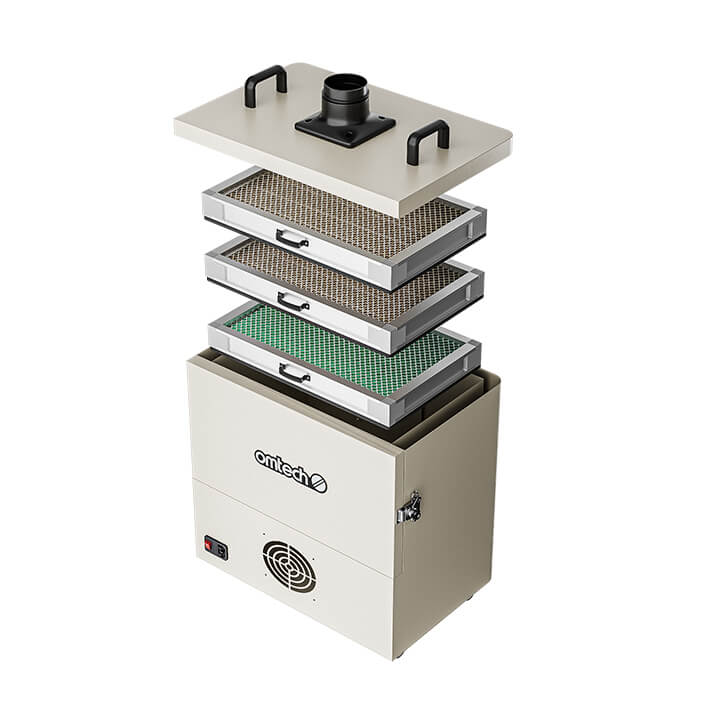 300W Rauchabsauger mit 4-Schichten-Filter für Lasercutter | LSP-300 Rauchreiniger OMTech Laser
