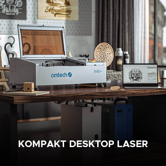 40W Desktop Laser Graviermaschine & Cutter mit 300x200mm Gravurfläche | K40 Plus CO2 Laser Graviermaschine & Cutter OMTech Laser