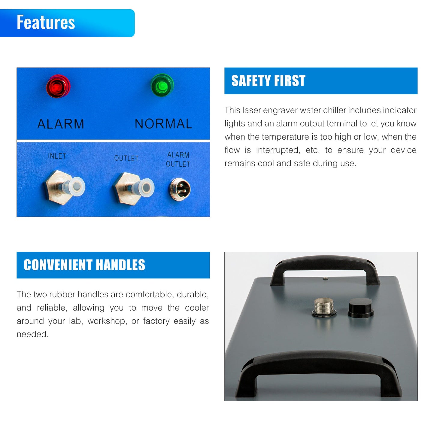 Industrieller Wasserkühler & Chiller für 50W-150W CO2 Laser Cutter | CW-5200  OMTech Laser   