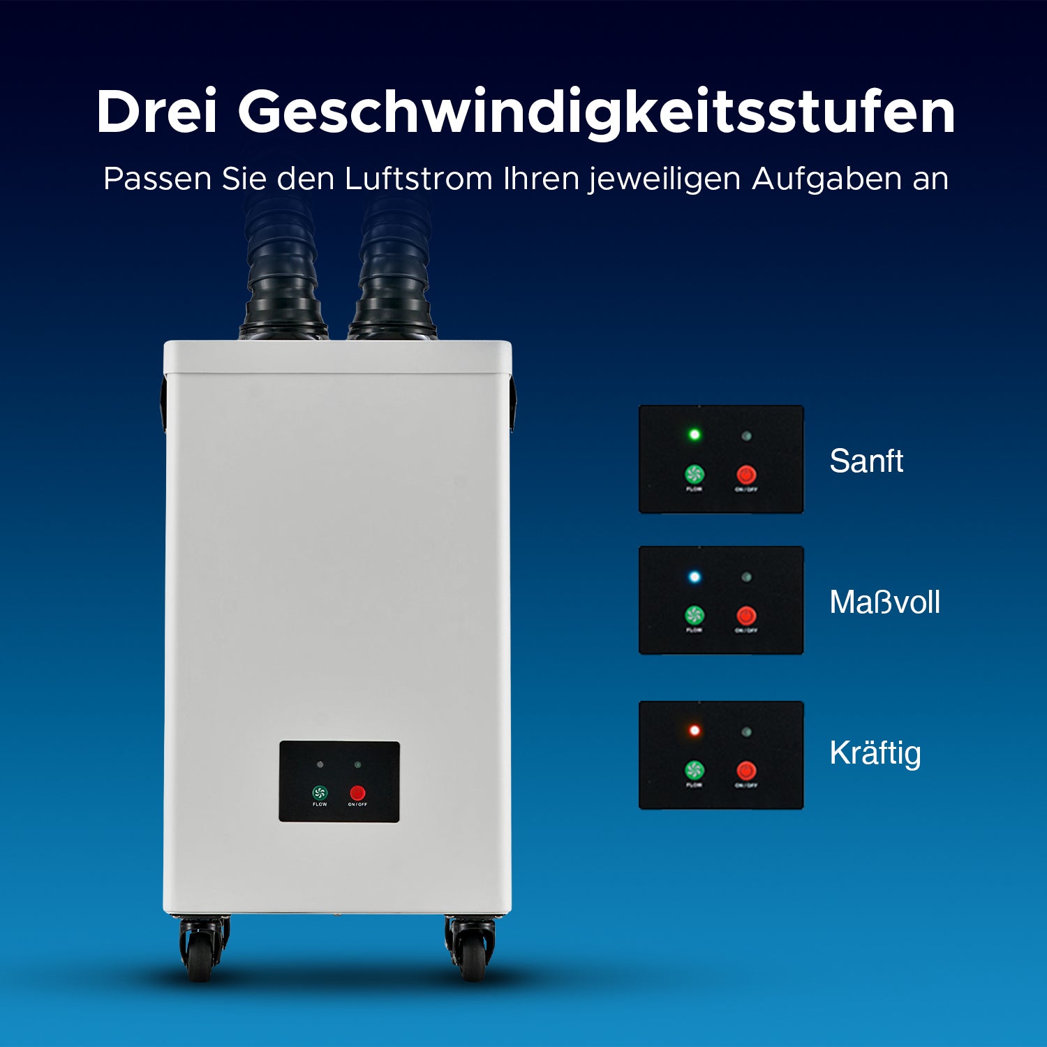 Rauchabsauger mit 3-Schichten-Filter und 2 Absaugrohren | LSP-250 Rauchreiniger OMTech Laser   