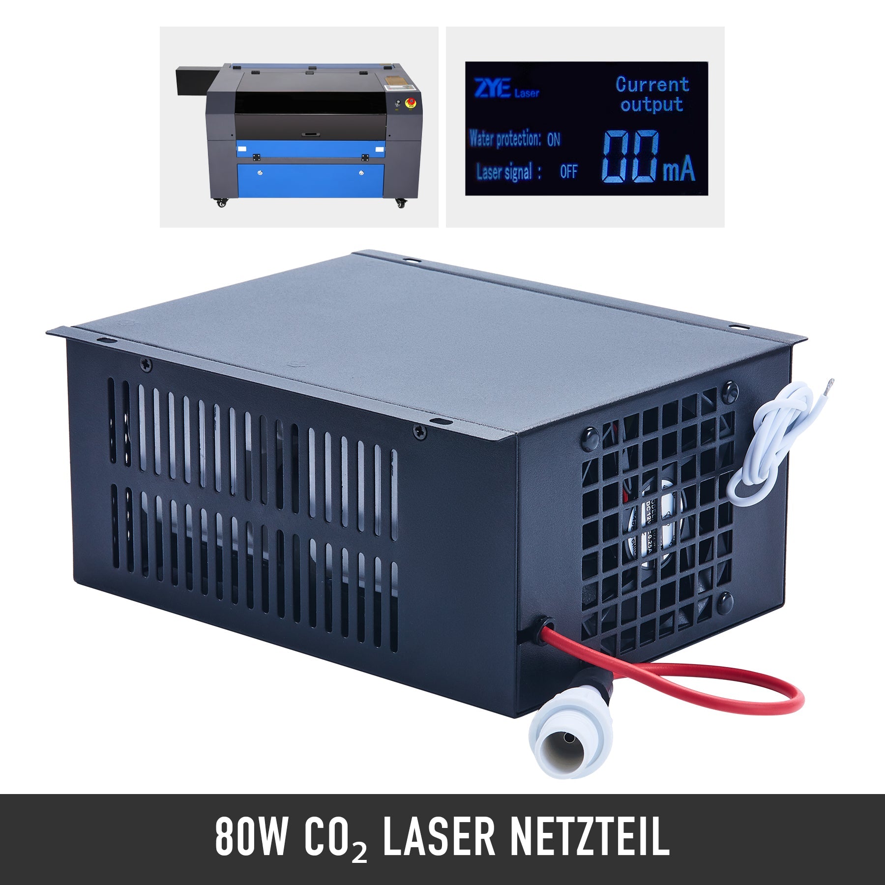 80W CO2-Laser-Netzteil & Stromversorgung | LN-80 CO2-Laser-Netzteil OMTech Laser   