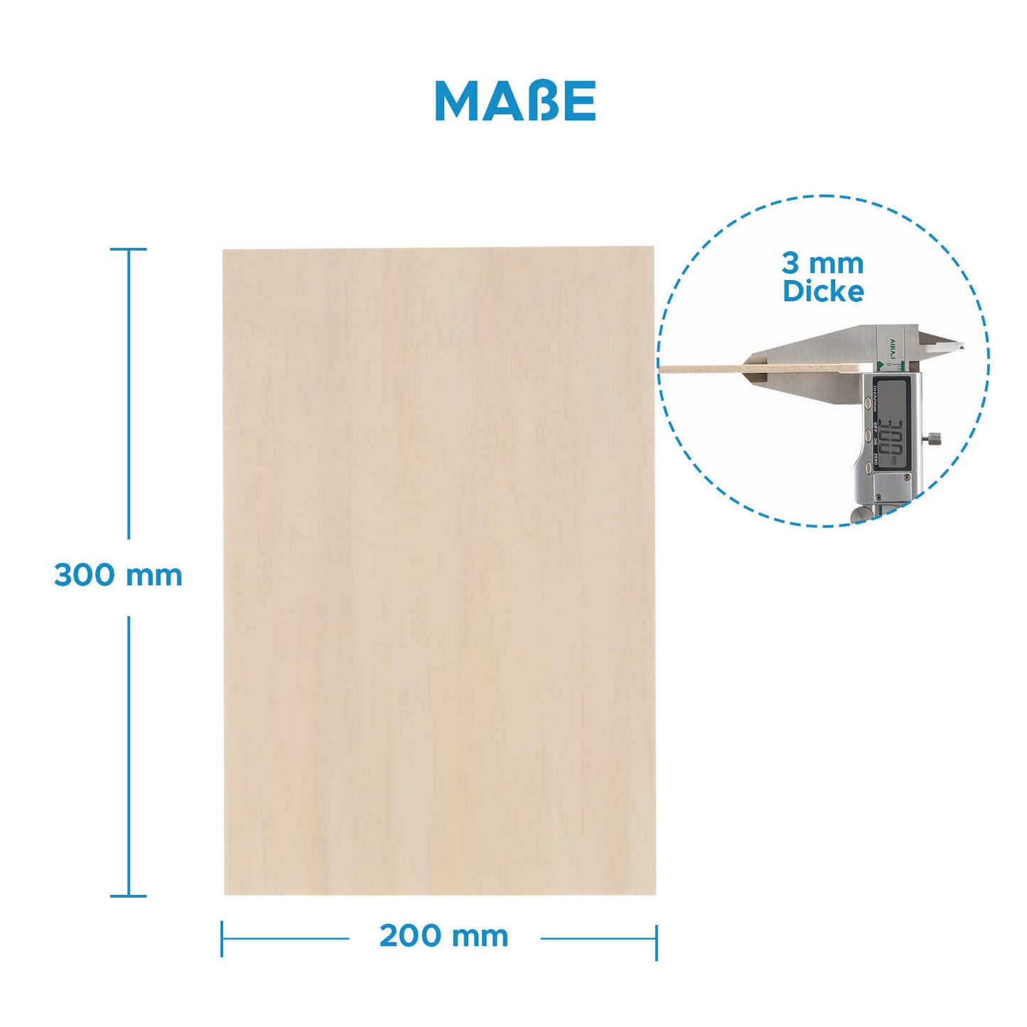 Lindenholz 12 Stücke 300x200x3mm zum Basteln, Laserschneiden und Lasergravieren Materialien OMTech Laser   