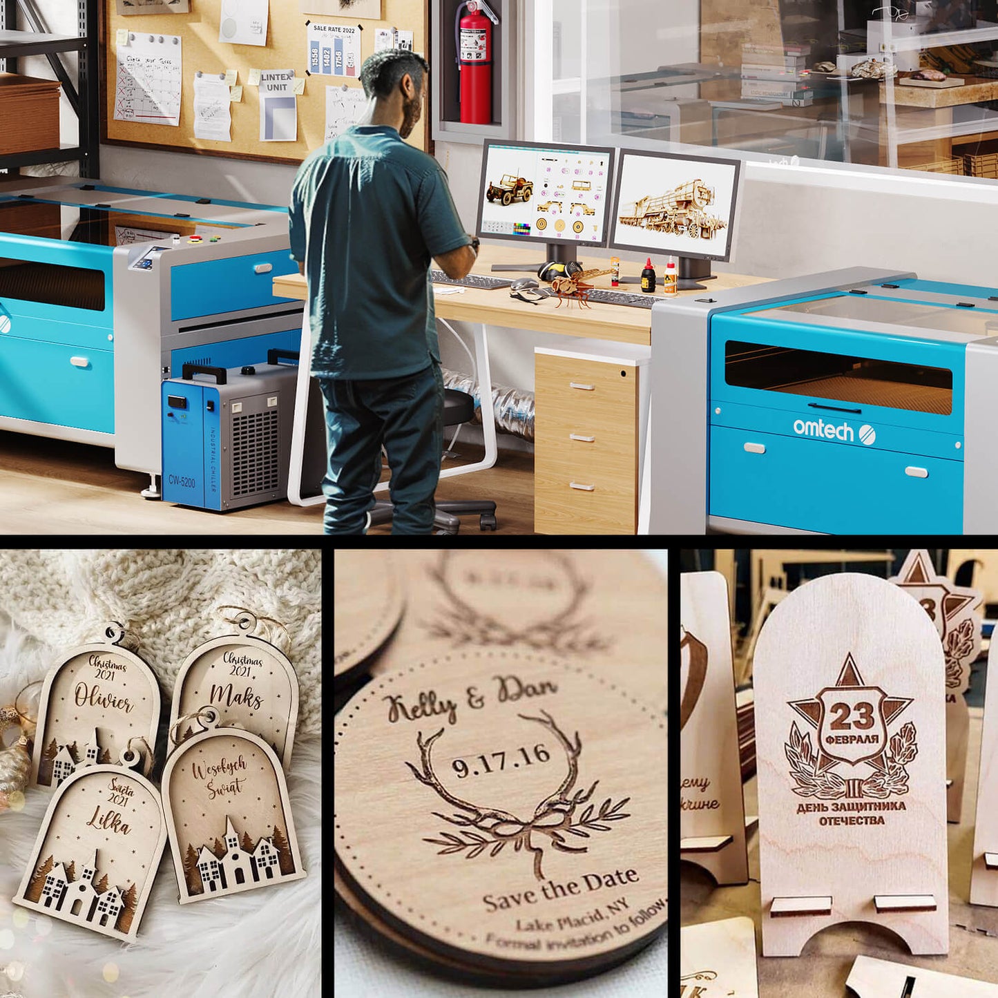 Lindenholz 12 Stücke 300x200x3mm zum Basteln, Laserschneiden und Lasergravieren Materialien OMTech Laser   