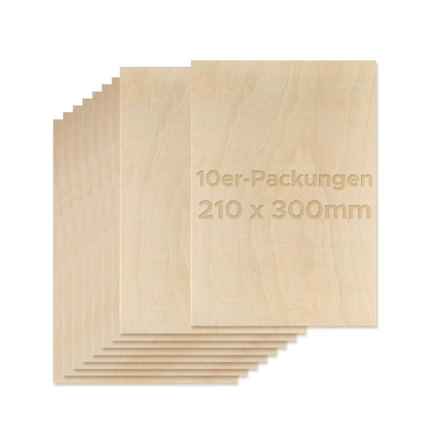 Pappelsperrholz 10 Stücke 300x210x3mm zum Basteln, Laserschneiden und Lasergravieren Materialien OMTech Laser