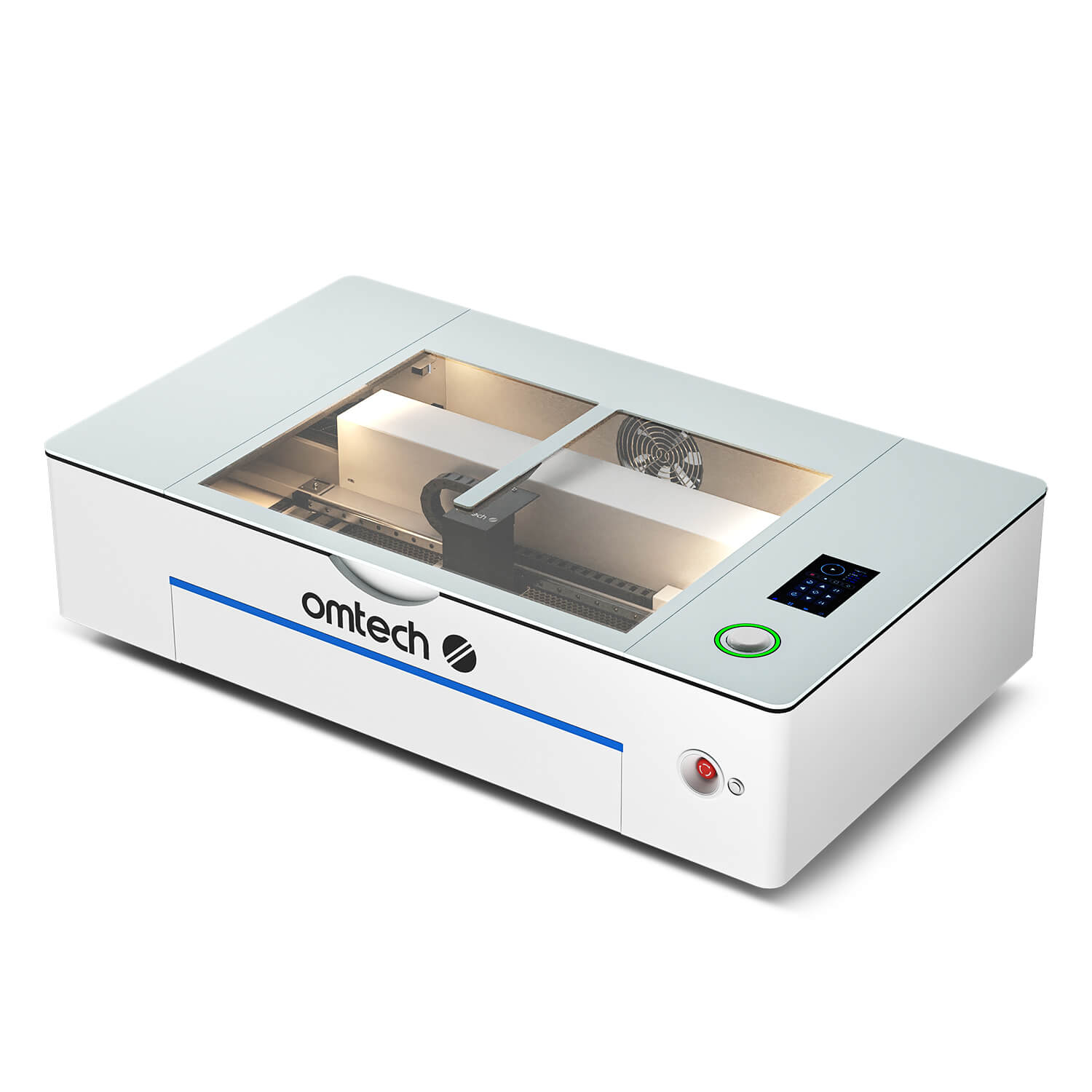 55W Desktop Laser Cutter mit 510x300mm Gravurfläche | Polar Plus CO2 Laser Graviermaschine & Cutter OMTech Laser   