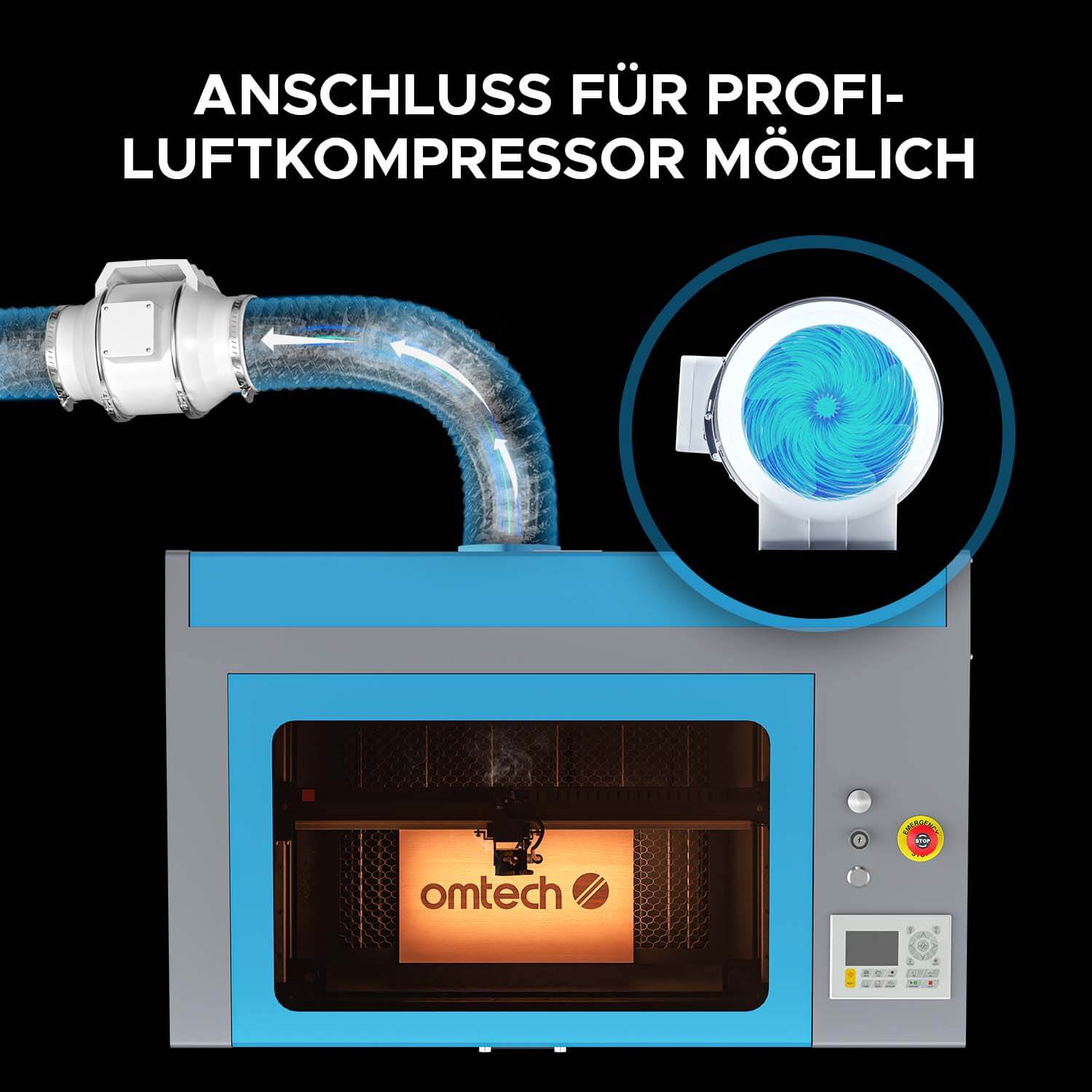 90W Lasercutter & Laser Graviermaschine mit 900x600mm Gravurfläche | Turbo-968 CO2 Laser Graviermaschine & Cutter OMTech Laser