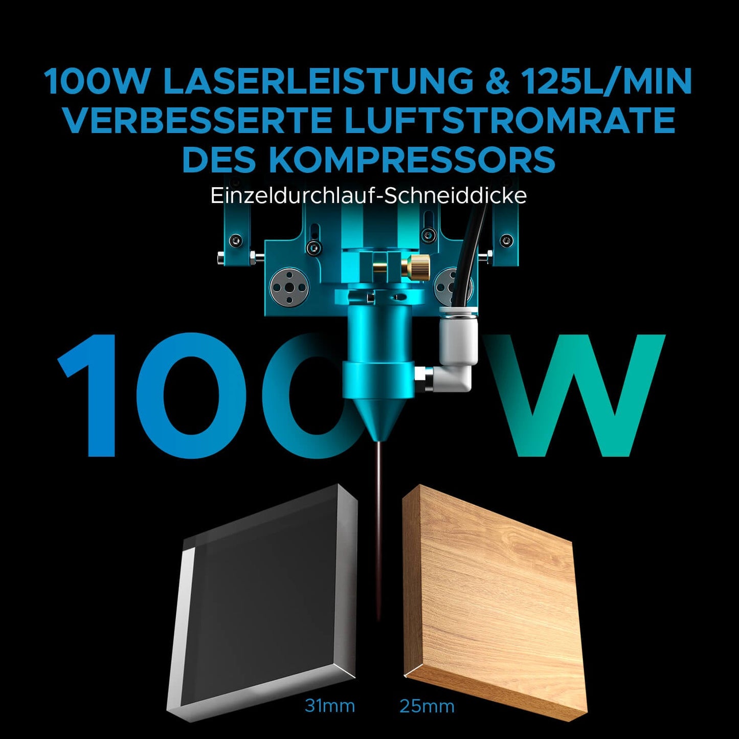 100W CO2 Laser Cutter & Graviermaschine mit 1000x600mm Gravurfläche | Pronto-45 CO2 Laser Graviermaschine & Cutter OMTech Laser